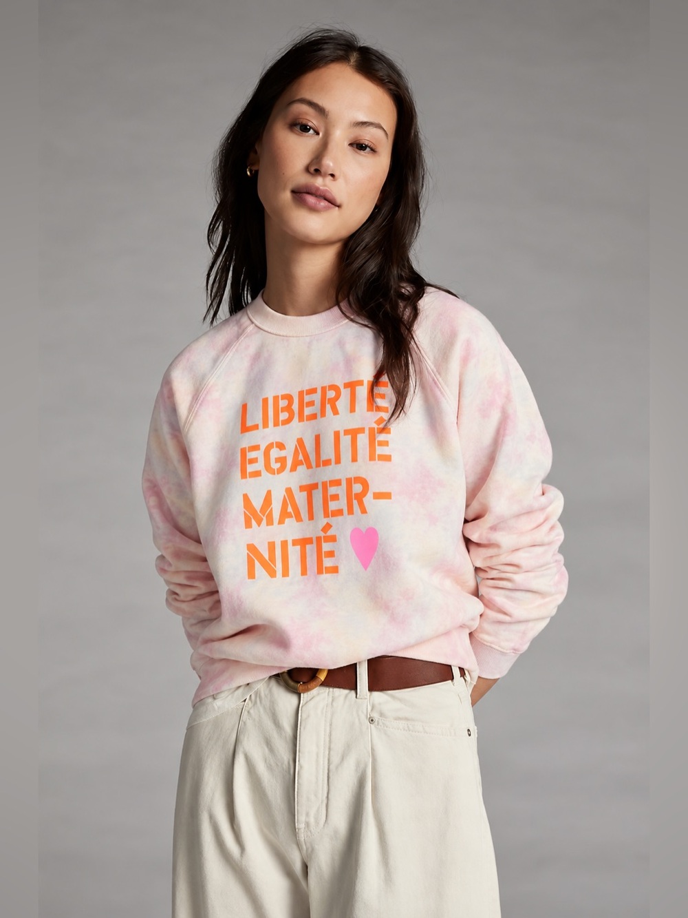 Claire V Every Mother Counts Tie Dye Graphic Sweatshirt